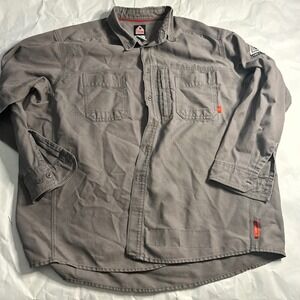 BULLWORK FR Cat 2 Mens IQ Work Shirt XXL Gray Flame Resistant‎ Westex Gen 2